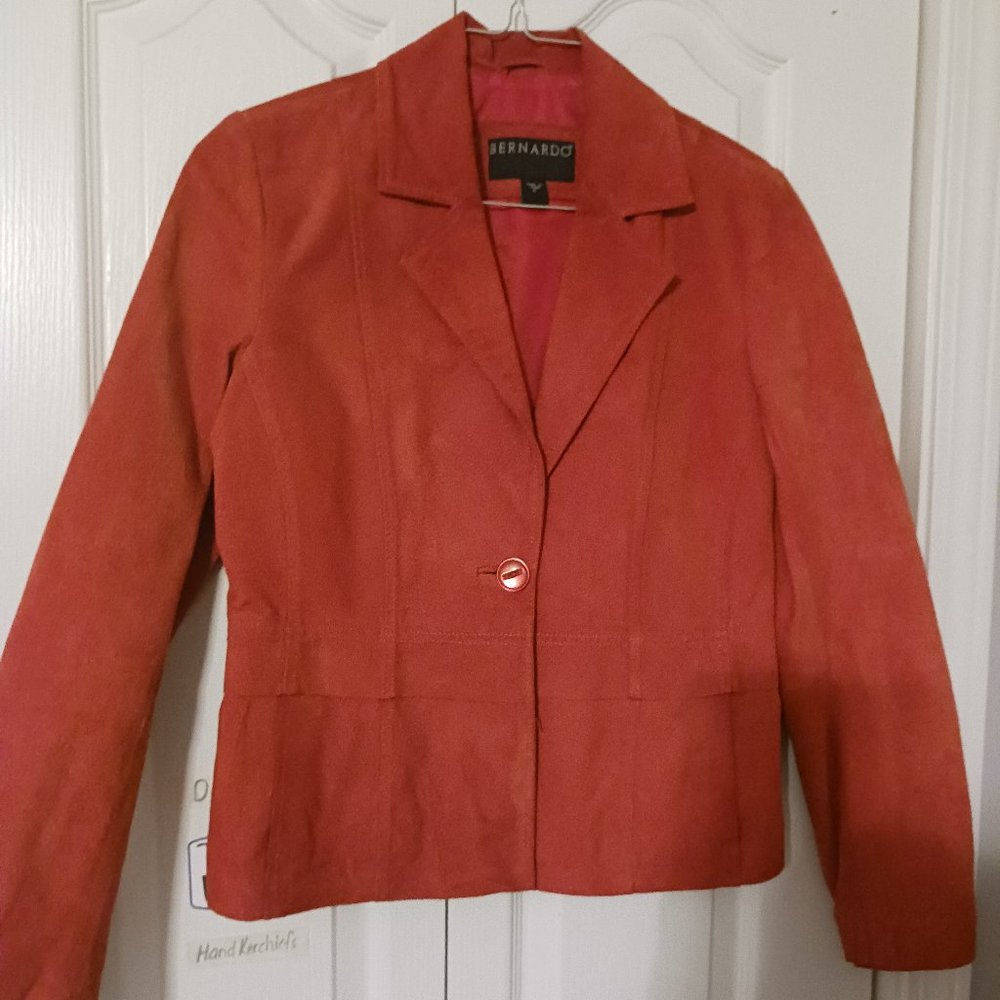 Size: M Orange Suede blazer by Bernado